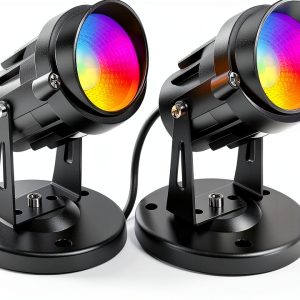 RGBW 6W Color-Change Spot Lights FZWLE Remote 16-Color Uplight 2-Pack-0