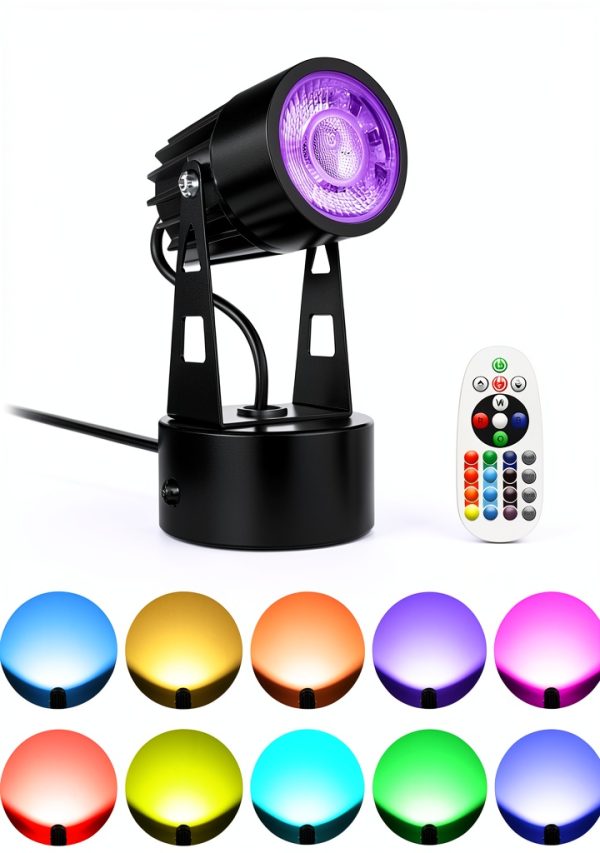 Spot Lights Indoor 3W RGB Uplighting Lamp with 6FT Cord – DOREIO-0