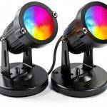 FZWLE Christmas Spot Lights Indoor 5W RGBW Uplighting 2-Pack with Base-0