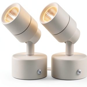 SUNVIE 2 Pack LED Up Lights Indoor, 3W Spot Lights for Indoor Use with 3000K Warm White, 120V Spotlights for Plants Pictures Artwork Uplighting & Accent Lighting, 5.9 FT Plug Cord with Foot Switch-0