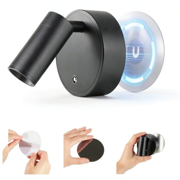 Spotlights Indoor Rechargeable 350° Rotating Spot Light TaoFiaCo Black-3