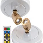 BIGLIGHT Spotlight Battery Operated, LED Puck Light, Dimmable Uplight with Remote, Stick on Accent Light for Painting Picture Wall Artwork Photo Portrait Closet Plants, Warm White, 2 Pack-0