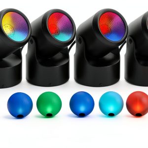 6W RGBW Up Lights Indoor Christmas Spotlight Indoor LED Color Changing Uplighting Indoor with Remote 120V Spot Lights Indoor Plug in Floor Spotlight Indoor for Plant Picture Party, 4 Pack-0